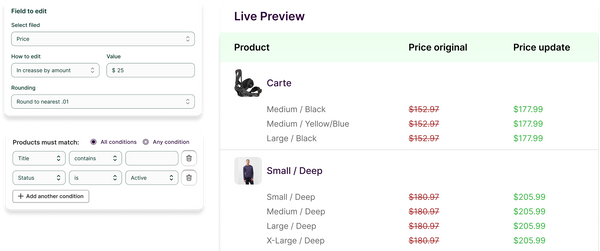 Flexible pricing methods