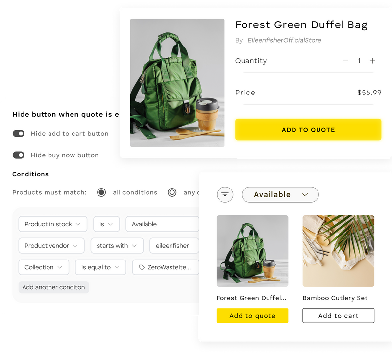 SA Request a Quote, Hide Price