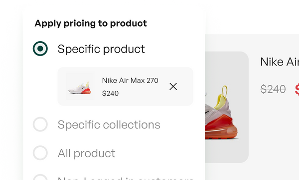 Product-Specific Pricing