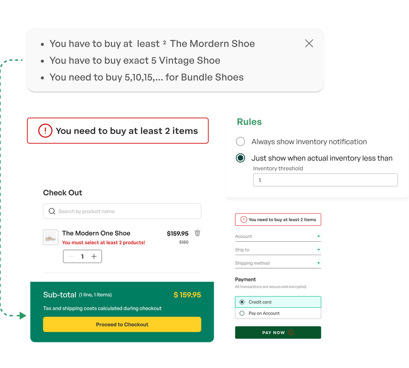 Sami Order Limit Quantity MOQ