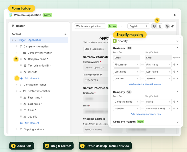 Build your application form